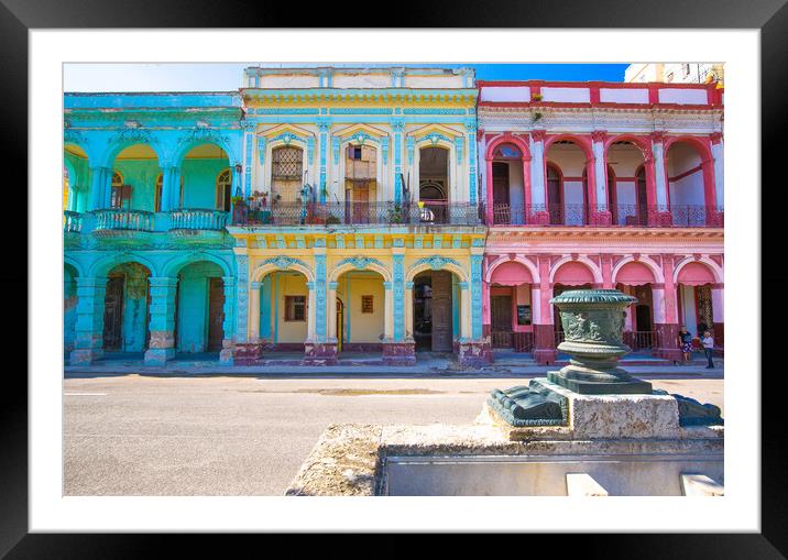 Scenic colorful Old Havana streets Framed Mounted Print by Elijah Lovkoff