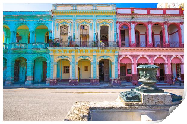 Scenic colorful Old Havana streets Print by Elijah Lovkoff