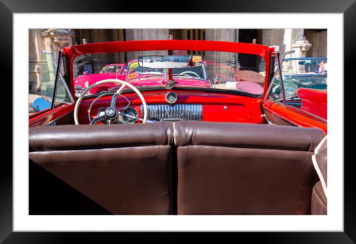 Famous colorful Taxis in Havana Framed Mounted Print by Elijah Lovkoff