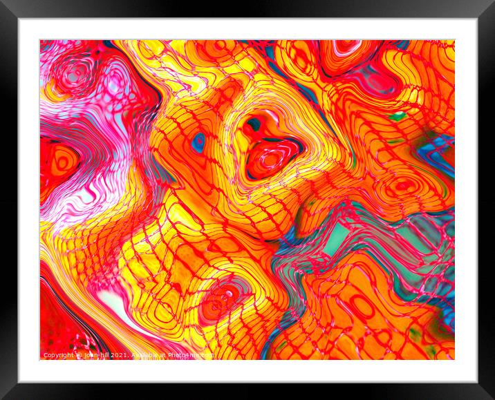 Abstract digital art in Orange Framed Mounted Print by john hill