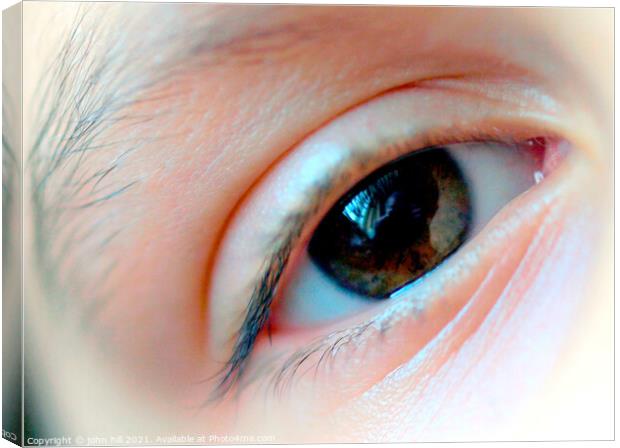 Female right eye in close up. Canvas Print by john hill