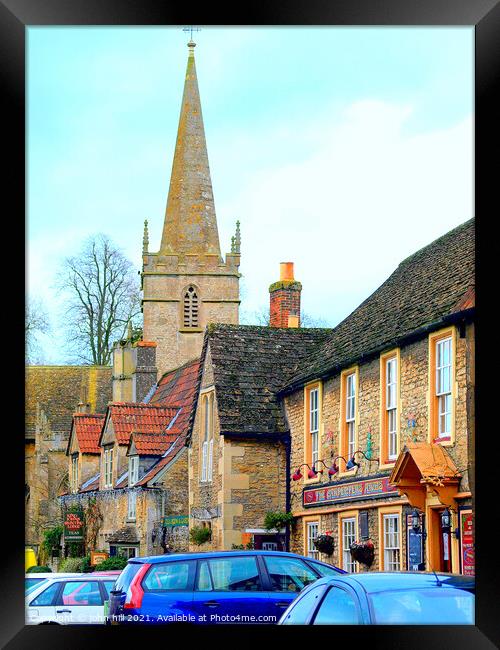 The church and houses on church street,Lacock,Wiltshire,uk Framed Print by john hill