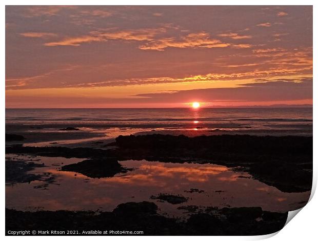Serene Solway Sunset Reflections  Print by Mark Ritson