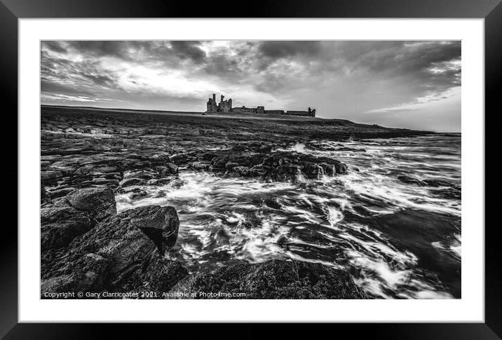 The Castle and Waves Framed Mounted Print by Gary Clarricoates