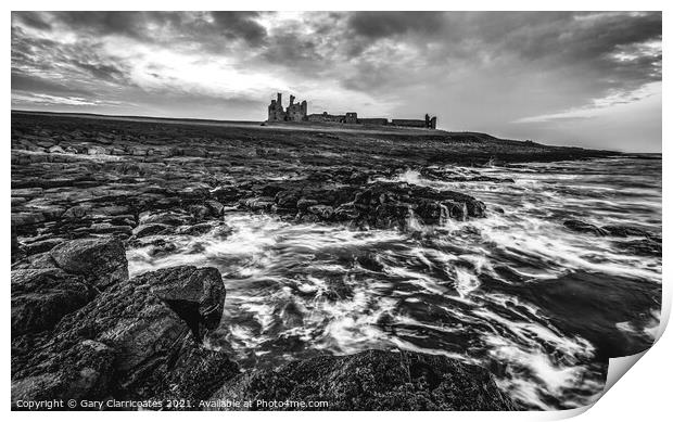 The Castle and Waves Print by Gary Clarricoates