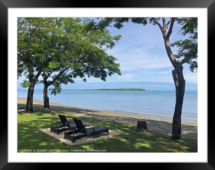 Denarau Island Beach, Fiji Framed Mounted Print by Graham Lathbury