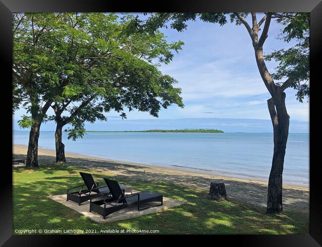 Denarau Island Beach, Fiji Framed Print by Graham Lathbury