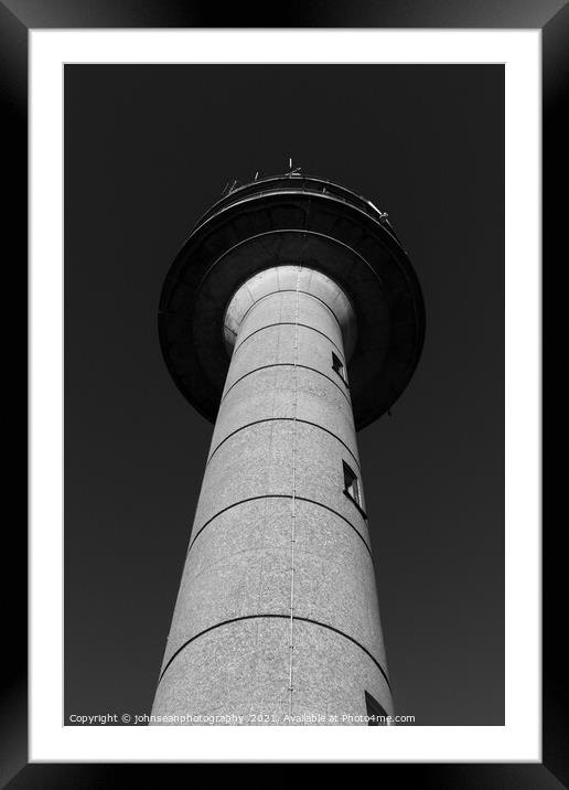Calshot Tower in Hythe Hampshire converted to black and white Framed Mounted Print by johnseanphotography 