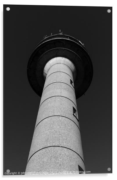 Calshot Tower in Hythe Hampshire converted to black and white Acrylic by johnseanphotography 