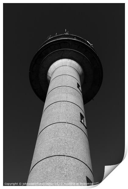 Calshot Tower in Hythe Hampshire converted to black and white Print by johnseanphotography 