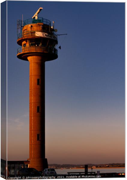 Calshot Tower in the setting sun  Canvas Print by johnseanphotography 