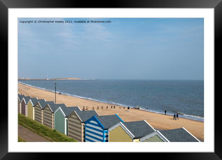 Gorleston beach huts Framed Mounted Print by Christopher Keeley