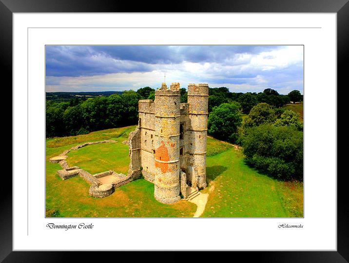 Donnington Castle (white border) Framed Mounted Print by jamie stevens Helicammedia
