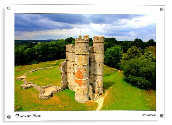 Donnington Castle (white border) Acrylic by jamie stevens Helicammedia