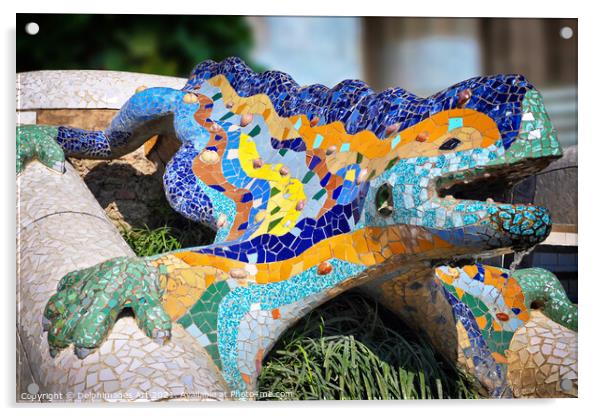 Gaudi salamander park Guell Barcelona Acrylic by Delphimages Art