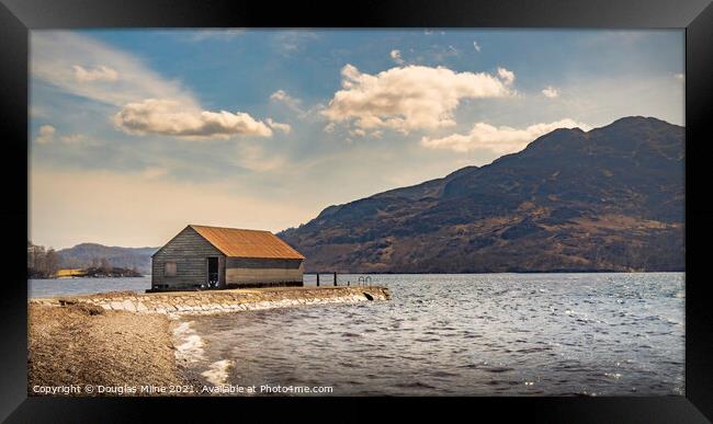 The Boathouse, Loch Katrine Framed Print by Douglas Milne