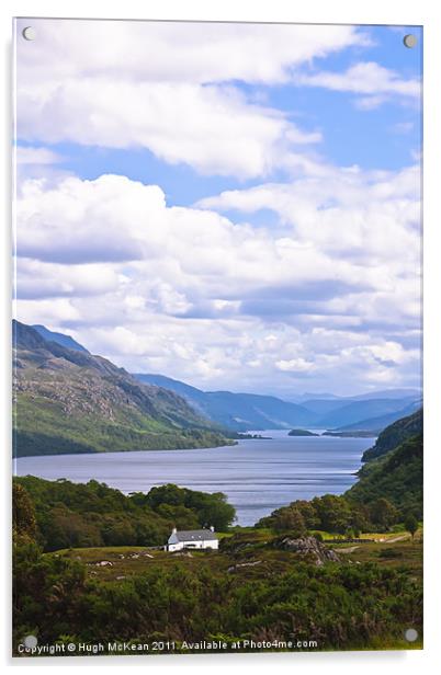 Landscape, Scotland, Loch Maree, Tollie Farm Acrylic by Hugh McKean