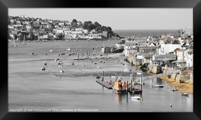 Fowey Lifeboat & Harbour , Cornwall. Framed Print by Neil Mottershead