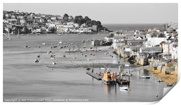 Fowey Lifeboat & Harbour , Cornwall. Print by Neil Mottershead