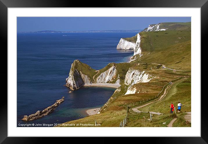 Dorset coastal path. Framed Mounted Print by John Morgan