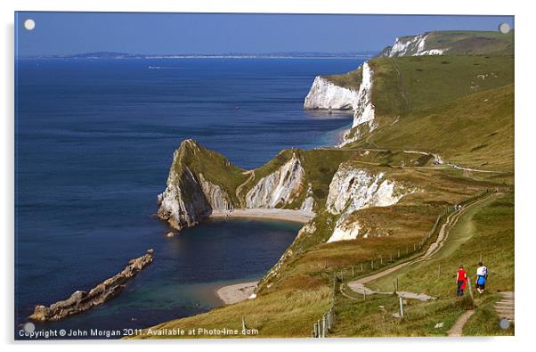 Dorset coastal path. Acrylic by John Morgan