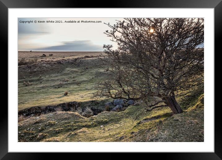 Rugged Dartmoor near Cox Tor Framed Mounted Print by Kevin White