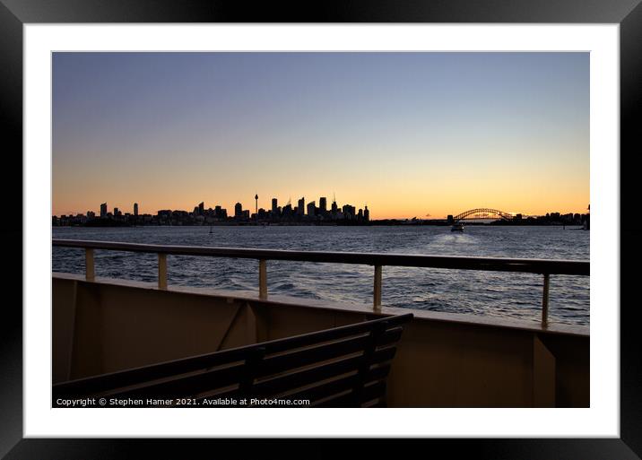 Sydney Harbour Sunset Framed Mounted Print by Stephen Hamer