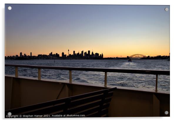 Sydney Harbour Sunset Acrylic by Stephen Hamer