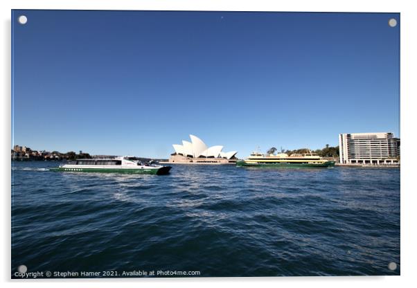 Sydney Harbour Acrylic by Stephen Hamer