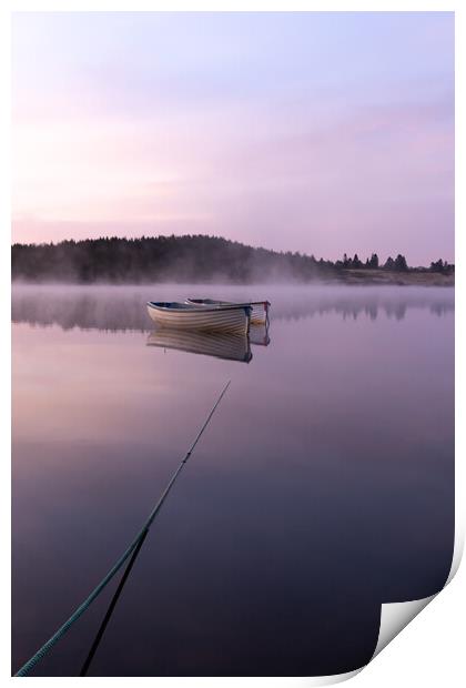 Misty Reflections at Loch Rusky Print by Stuart Jack