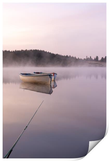 Tranquil Reflections at Loch Rusky Print by Stuart Jack