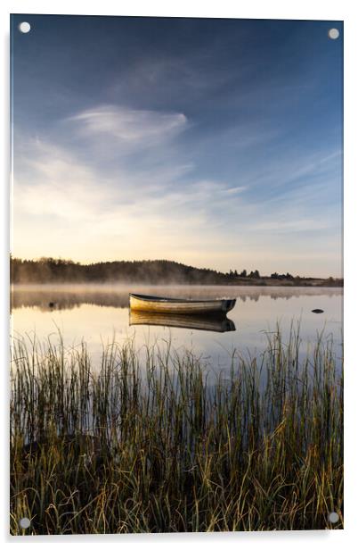 Misty Reflections on Loch Rusky Acrylic by Stuart Jack