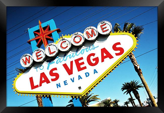 Welcome To Vegas Baby Framed Print by Neil Gavin