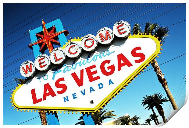 Welcome To Vegas Baby Print by Neil Gavin