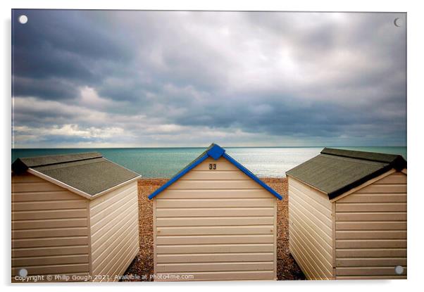 Beach huts Acrylic by Philip Gough