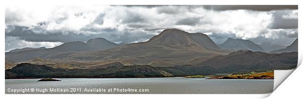 Landscape, Torridon Mountains, Loch Gairloch, West Print by Hugh McKean