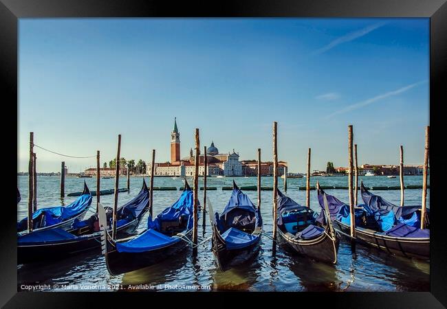 Venice gondolas Framed Print by Maria Vonotna