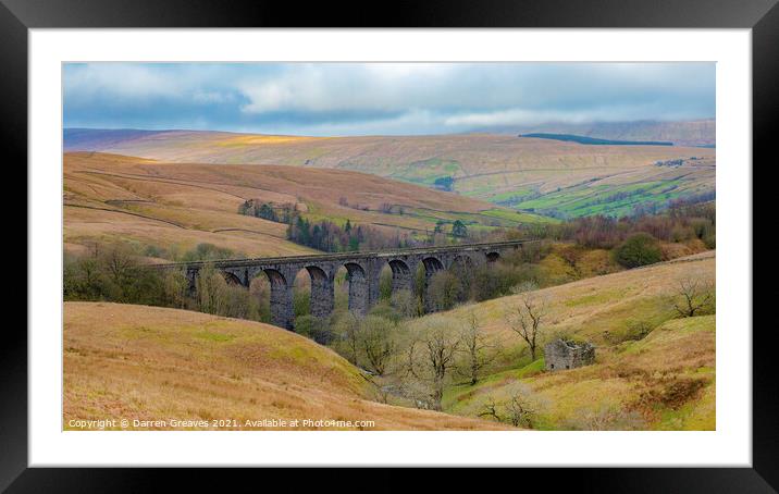 Bent Head Viaduct Yorkshire Dales Framed Mounted Print by Darren Greaves