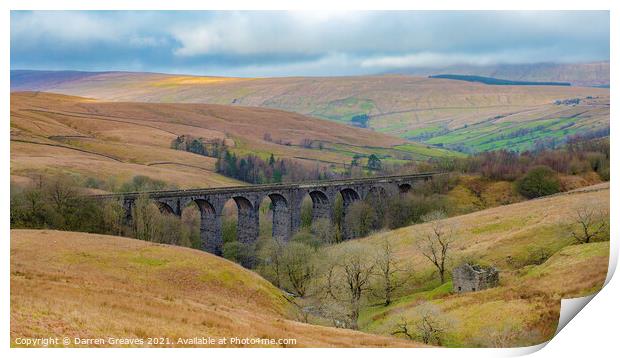 Bent Head Viaduct Yorkshire Dales Print by Darren Greaves