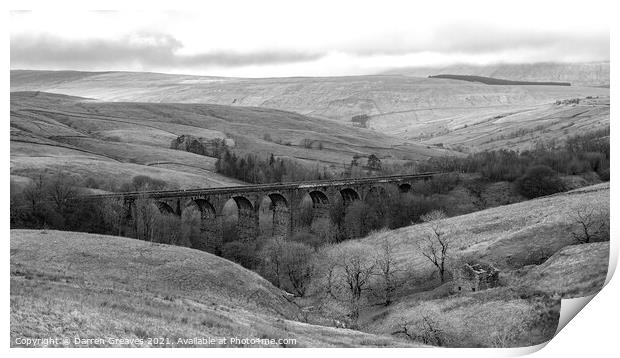 Bent Head Viaduct Yorkshire Dales Print by Darren Greaves