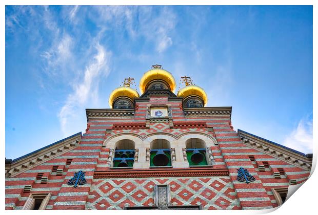Russian Orthodox Alexander Nevskij (Nevsky) church located in hi Print by Elijah Lovkoff