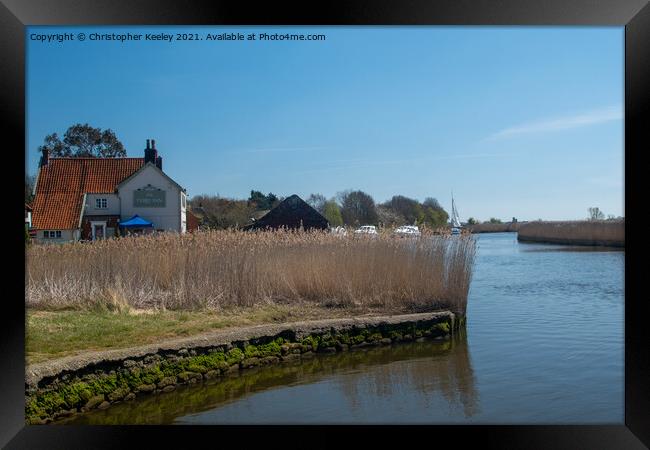 Sunny day on the Norfolk Broads Framed Print by Christopher Keeley