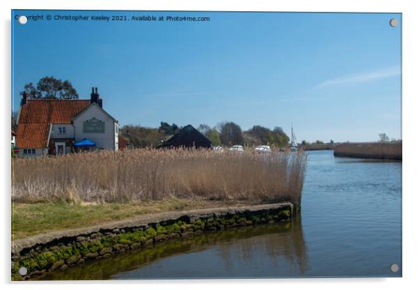 Sunny day on the Norfolk Broads Acrylic by Christopher Keeley