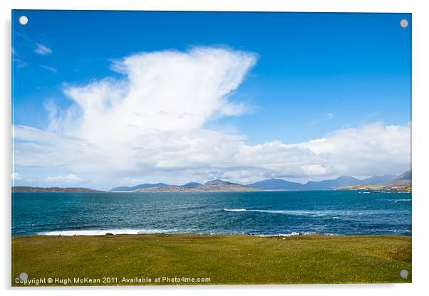 Landscape, Mountains of North Harris, Sound of Tar Acrylic by Hugh McKean