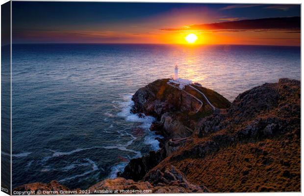 Southstack Lighthouse Canvas Print by Darren Greaves