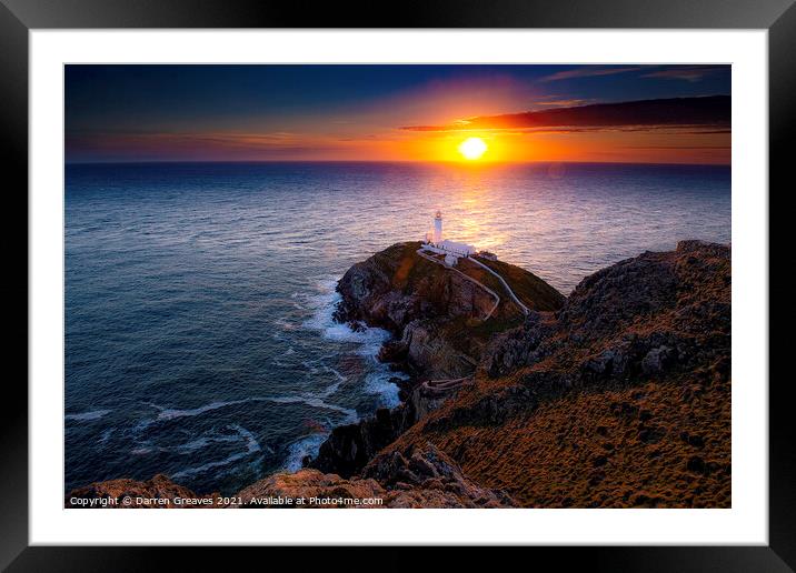 Southstack Lighthouse Framed Mounted Print by Darren Greaves