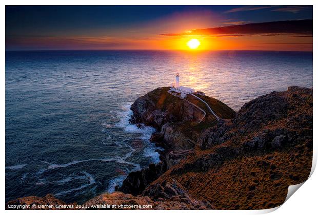 Southstack Lighthouse Print by Darren Greaves