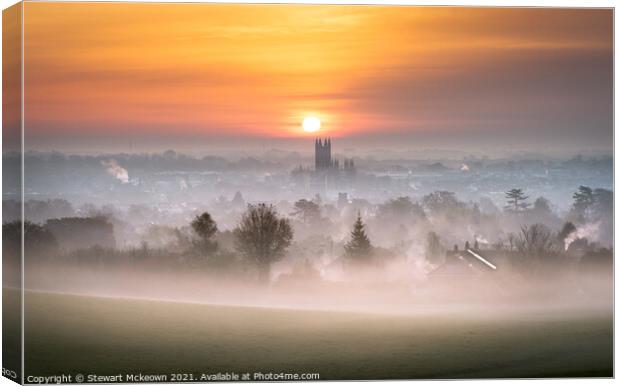Canterbury in the Mist Canvas Print by Stewart Mckeown