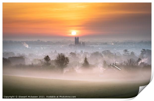 Canterbury in the Mist Print by Stewart Mckeown