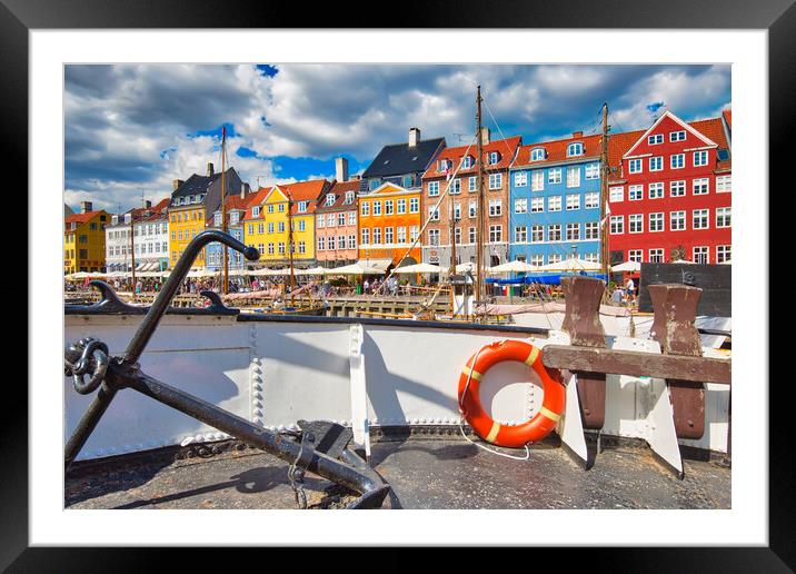 Copenhagen, Famous Nyhavn (New Harbour)  Framed Mounted Print by Elijah Lovkoff